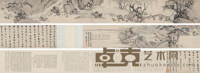 沈周 1472年作 浅绛山水 手卷 画29×390cm;跋29×112cm