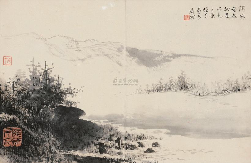 黎雄才 山水小景 镜框