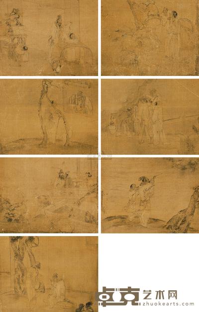 佚名 人物册 册页 (七开) 29×35cm×7