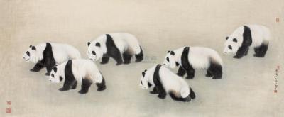 王申勇 2006年作 熊猫 镜心