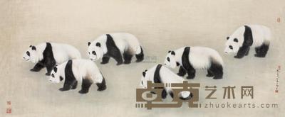 王申勇 2006年作 熊猫 镜心 129×304cm
