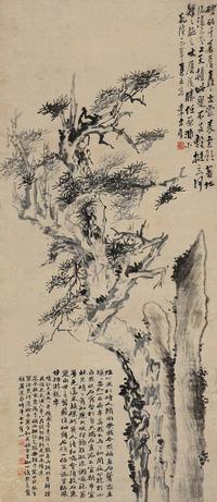 李方膺 1749年作 松石图 立轴