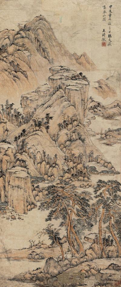 王时敏 1664年作 富春山图 镜心 104×44cm