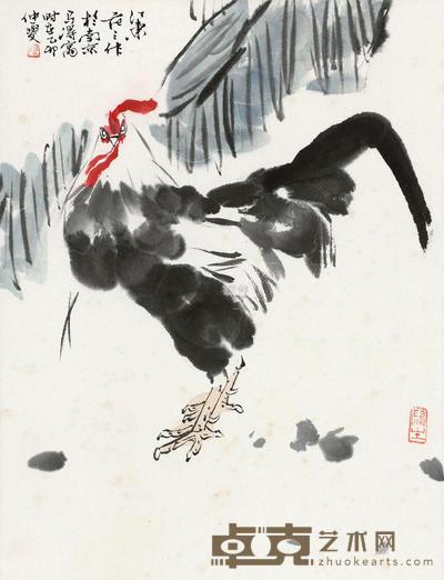 范曾 大鸡 镜心 34×26cm