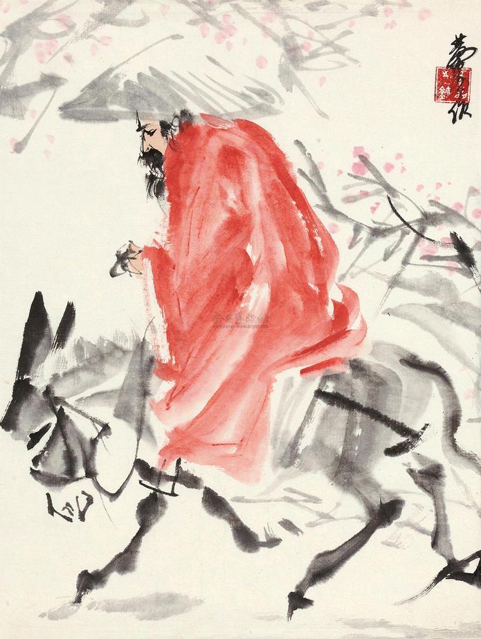 黄胄 驴背寻诗 镜片