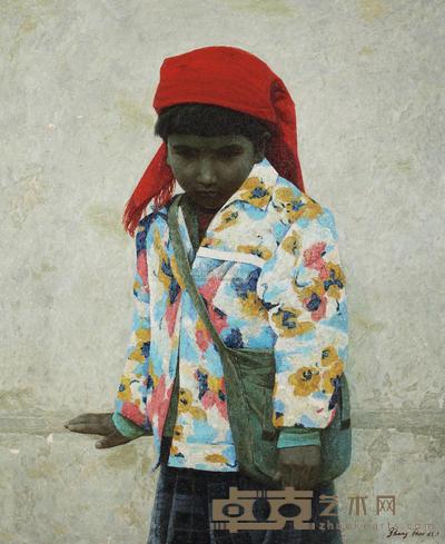 张周 1993年作 阿克坤的孩子 80.3×65.2cm