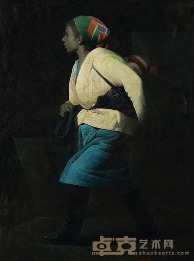 张周 她哼着摇篮小调 140×130cm