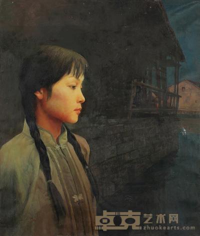 王龙生 1997年作 水乡（少女图） 65×55cm