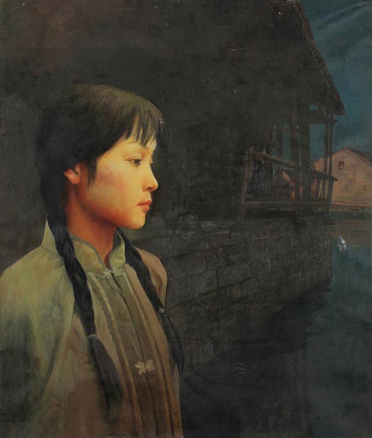 王龙生 1997年作 水乡（少女图）