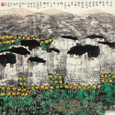 赵卫 1990年作 乡趣 立轴 68×68cm