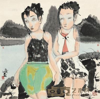 刘庆和 少女 镜心 68×69cm