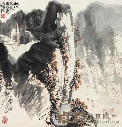 林曦明 1982年作 秋山帆影 立轴 66×63cm