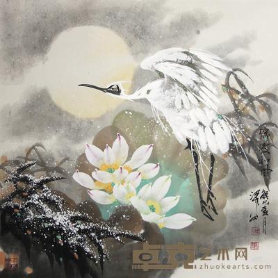 胡嘉梁 2013年作 瑞霞和风 镜心 69×69cm