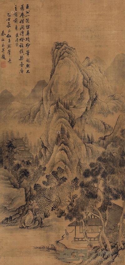 秦祖永 山居图 立轴 85×40cm