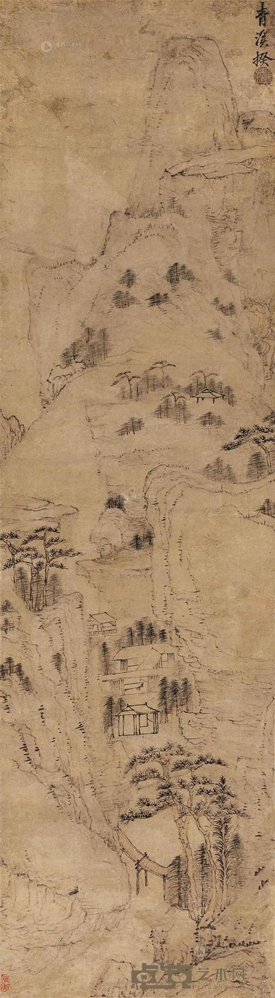 程正揆 山居图 立轴 117×33cm