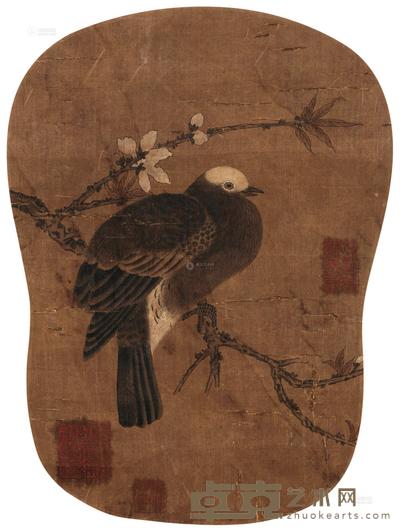 佚名 栖禽 团扇 31×21cm