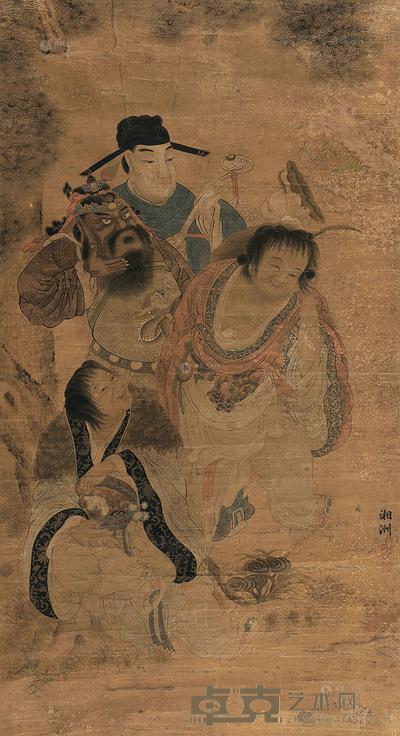 王元勋 和合二仙 立轴 164×90cm