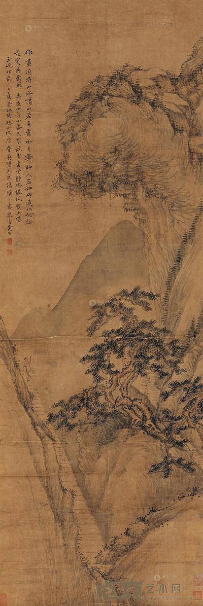 黄易 松山访友图 立轴 117×39cm