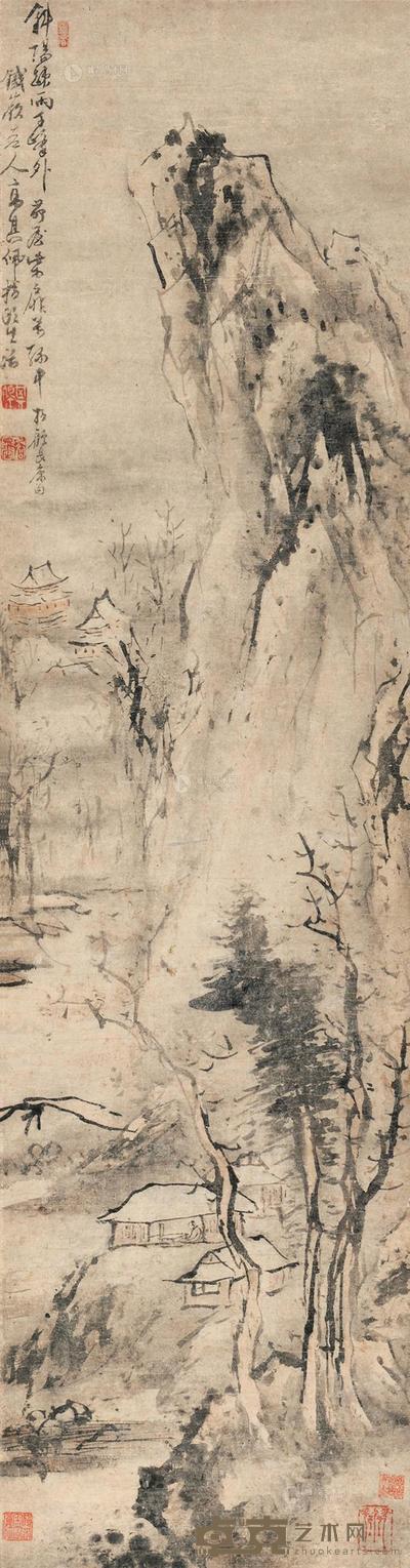 高其佩 指画山水 镜心 105×27cm