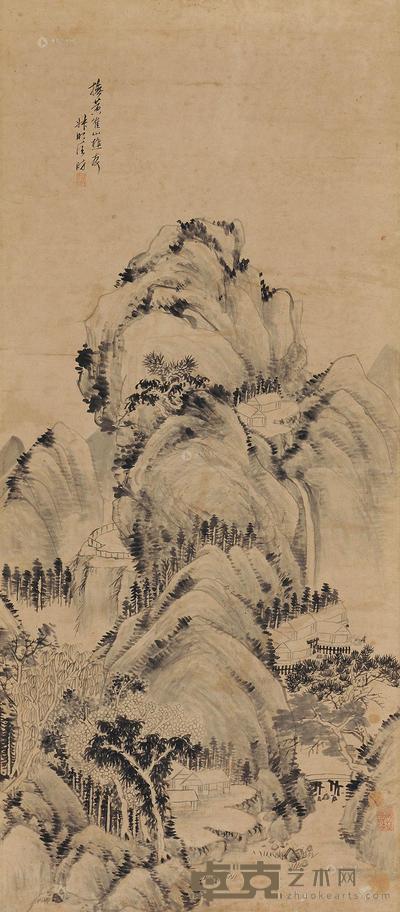 汪昉 抚黄鹤山樵山水 立轴 110×48cm