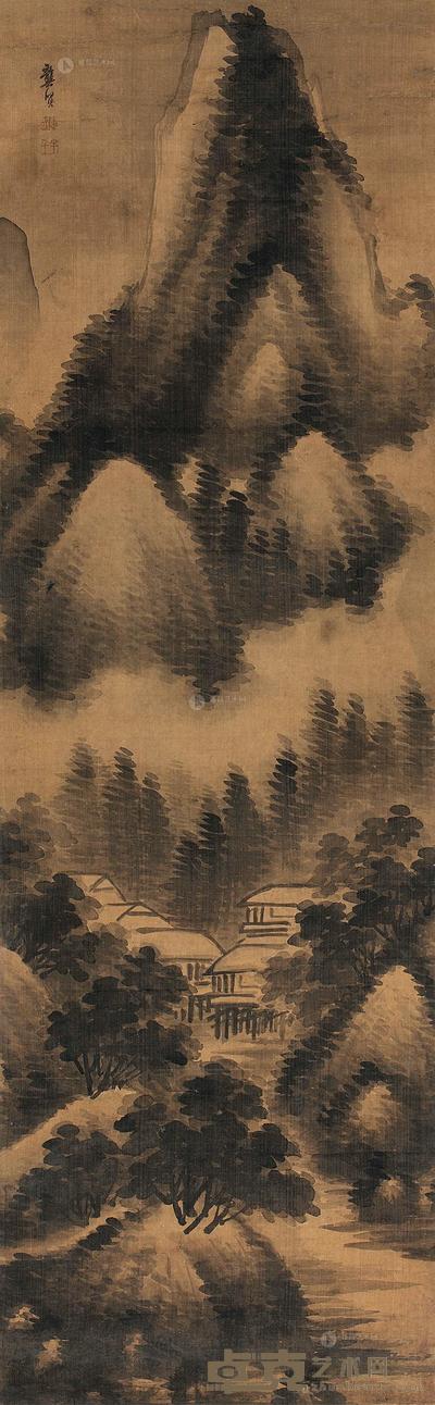 龚贤 （款） 米家山水 立轴 150×48cm