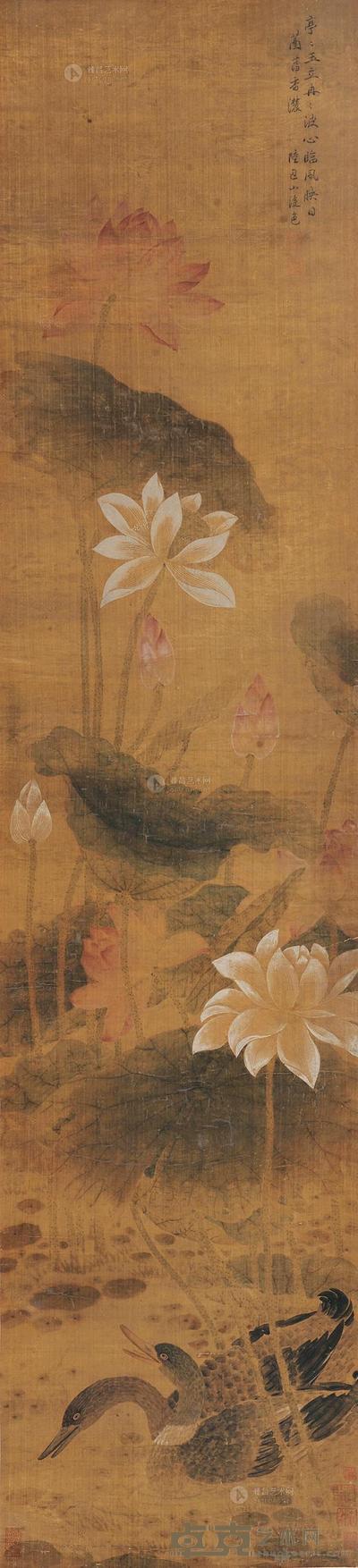 陆治 亭亭玉立 立轴 153×35cm