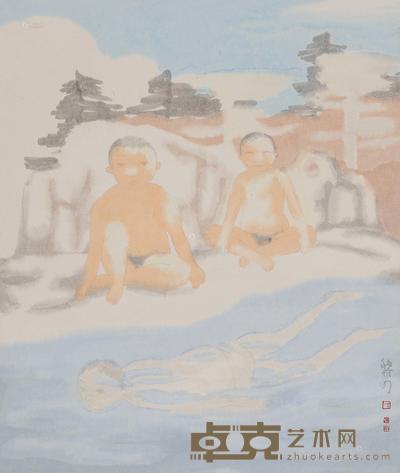 田黎明 童年 镜心 56×47cm