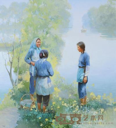 陈世和 2004年作 乡村渡口 150×130cm