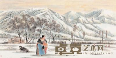 韩振刚 2013年作 甘南冬雪图 镜心 68×136cm