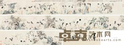 刘国辉 2000年作 春江戏水图 手卷 33×708cm