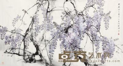 刘文生 2013年作 紫藤 镜心 97×178cm