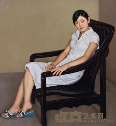杨飞云 2005年作 白衣黑椅 125×115cm