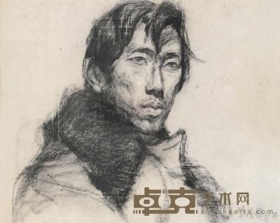 冯法祀 1978年作 青年肖像 45×56cm