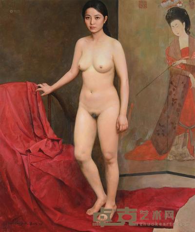 袁正阳 2005年作 中国红之三 130×110cm