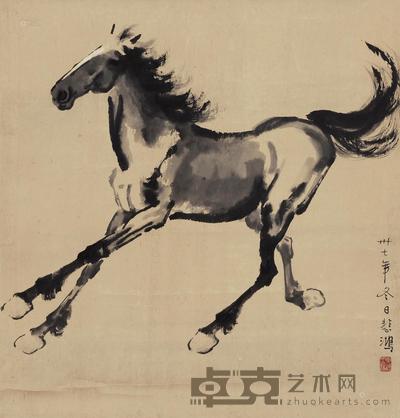 徐悲鸿 1948年作 奔马 立轴 61×58cm