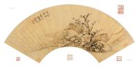杨文骢 1627年作 墨笔山水 扇面