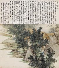 任熊 1855年作 小竹里馆图 立轴