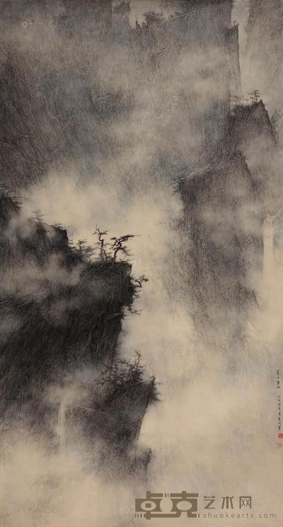 李华弌 2007年作 夏山云雨 镜心 161.8×86.5cm