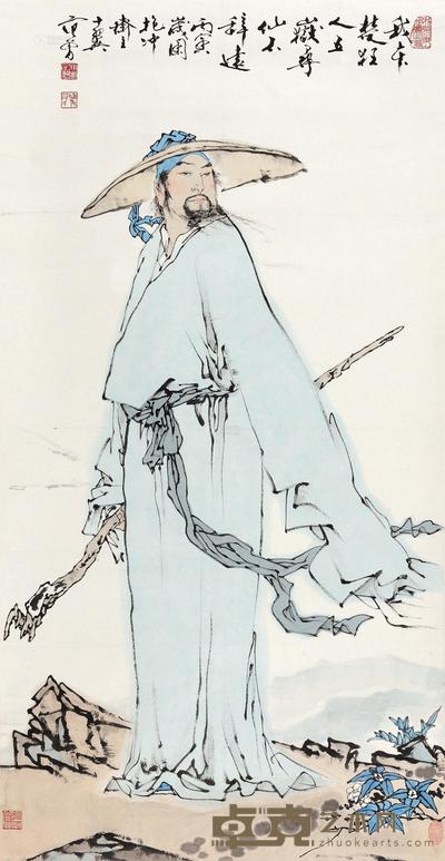 范曾 1986年作 李白造像 立轴 135×68cm