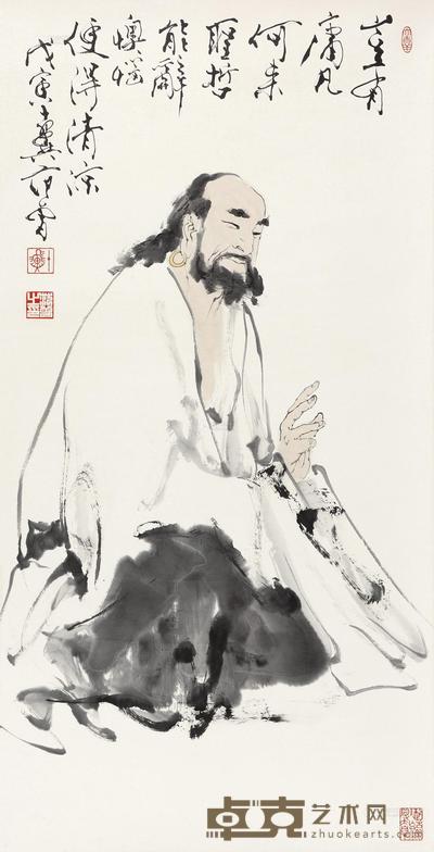 范曾 1998年作 悟道图 镜心 136×68cm