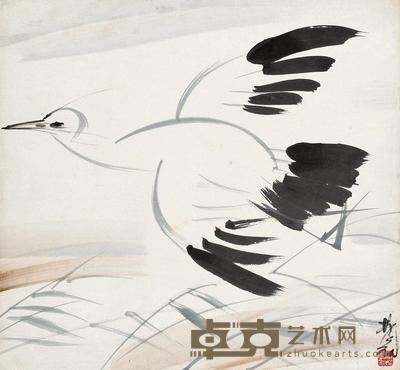 林风眠 苇浦白鹭 镜心 36×39cm