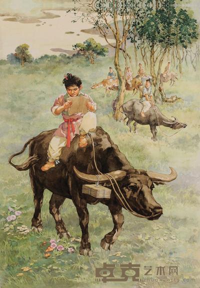 杨俊生 李密挂角 镜心 71×50cm