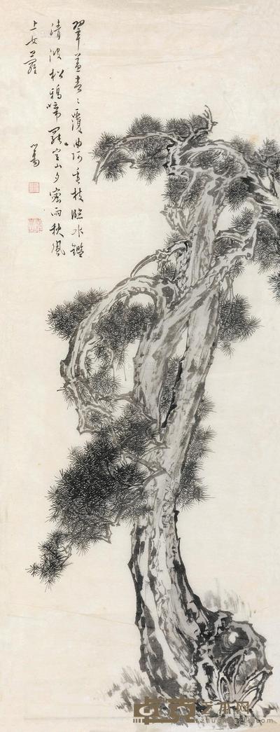 溥儒 翠盖垂枝 镜心 119×45cm