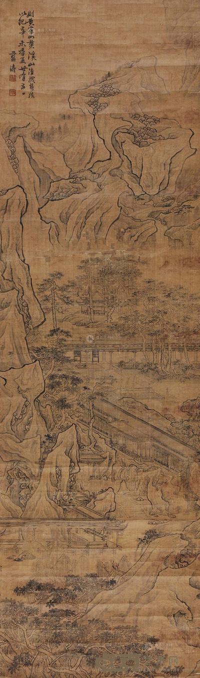 蓝涛 溪山清樾 立轴 190×55cm