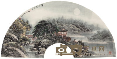 赵金鹤 2007年作 清风赏月 镜心 68×136cm
