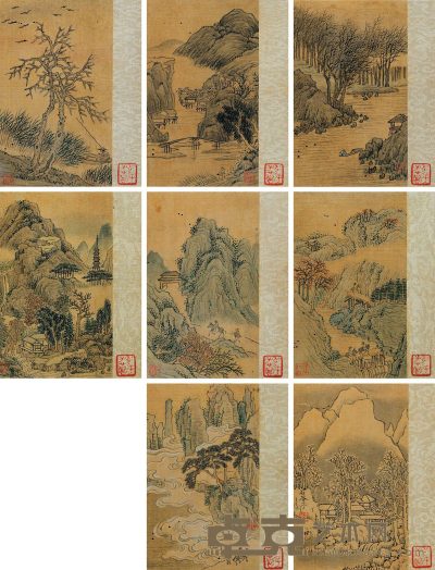 王翚 山水册 册页 （八开） 13×8cm×8