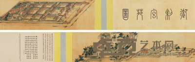 张雨森 御制宫苑图 手卷 43×515cm
