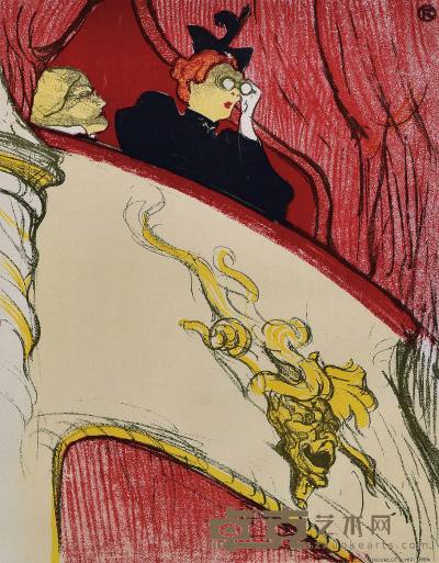 亨利·德·图卢兹·劳德雷克 1894年作；1954年作 “金色玛卡龙”剧场的包厢 40×30.5cm