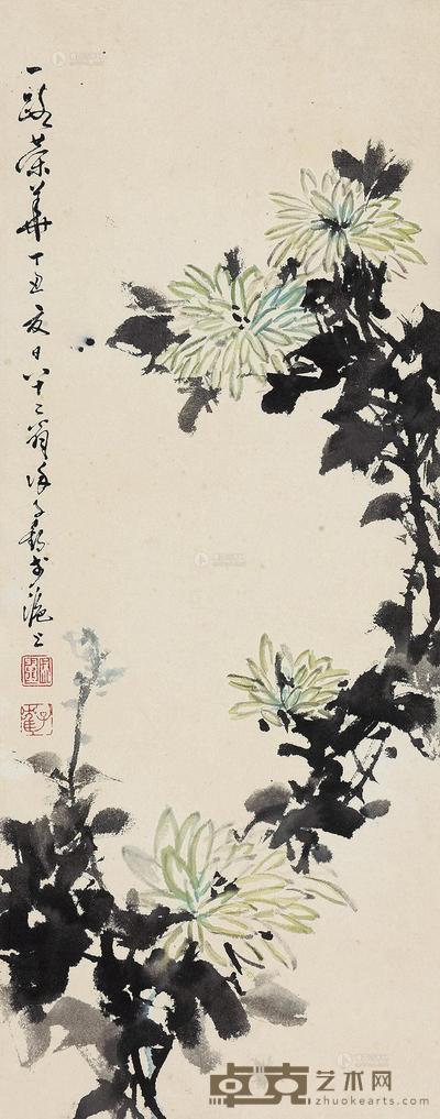 徐子鹤 一路荣华 立轴 66×26cm