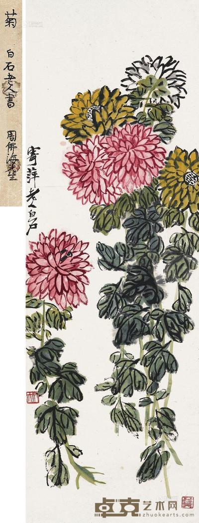 齐白石 菊寿 立轴 101×33.5cm